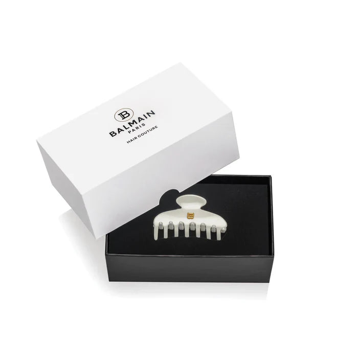 BALMAIN E Cellulose Acetate Pince a cheveux Medium White
