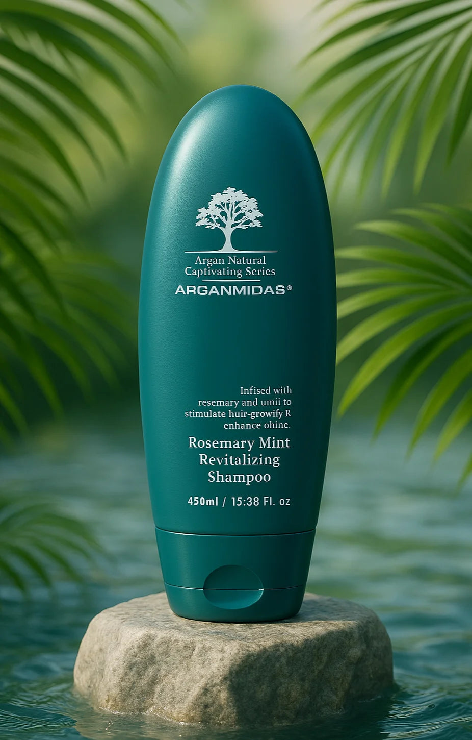 ARGANMIDAS Rosemary Mint Revitalizing Shampoo 15.4 fl oz / 450 ml