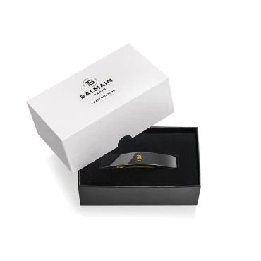 BALMAIN Cellulose Acetate Barrette pour Cheveux Medium Black