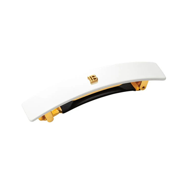 BALMAIN Cellulose Acetate Barrette pour Cheveux Medium White