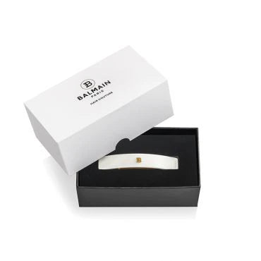 BALMAIN Cellulose Acetate Barrette pour Cheveux Medium White