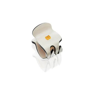 BALMAIN Cellulose Acetate Pince a Cheveux Extra Small White/black