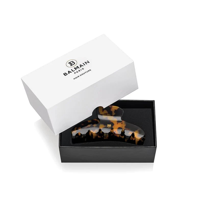 BALMAIN E Cellulose Acetate Pince a Chaveux Large Tortoise Shell