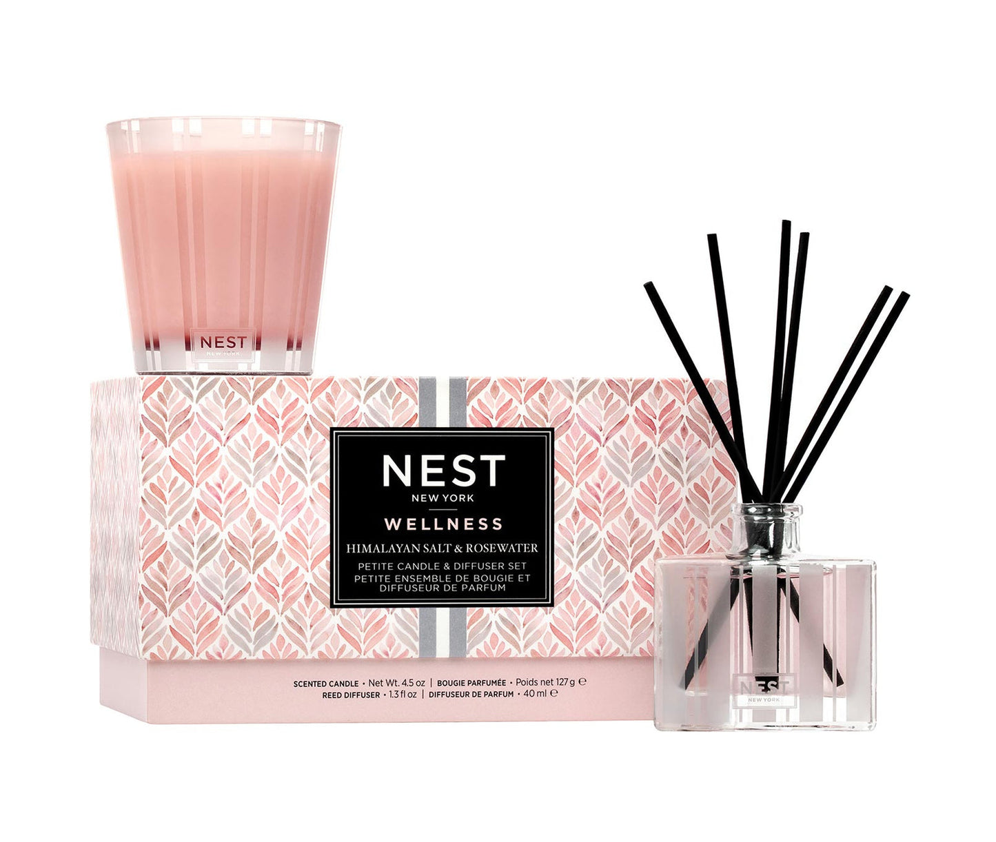 Petite Candle & Diffuser Set HIMALAYAN SALT & ROSEWATER