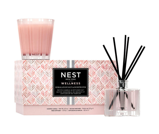 Petite Candle & Diffuser Set HIMALAYAN SALT & ROSEWATER